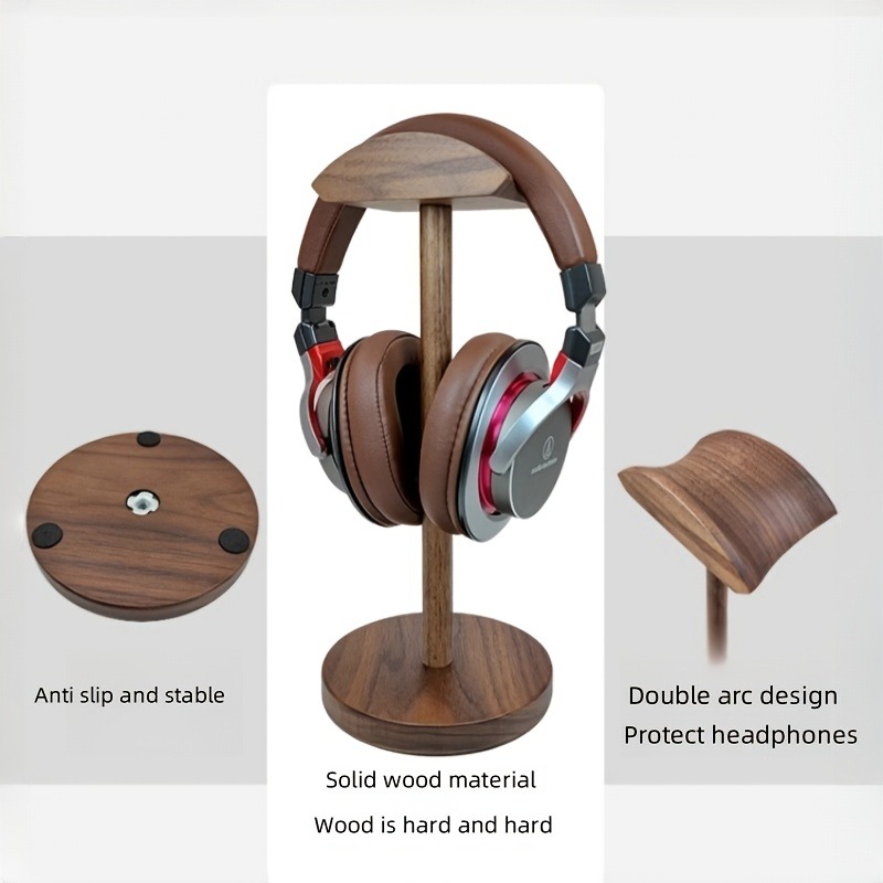 PGY 木製ヘッドホンスタンド 人間工学に基づいたデスクオー - Desk Setup Headphone Stand のレビューと価格