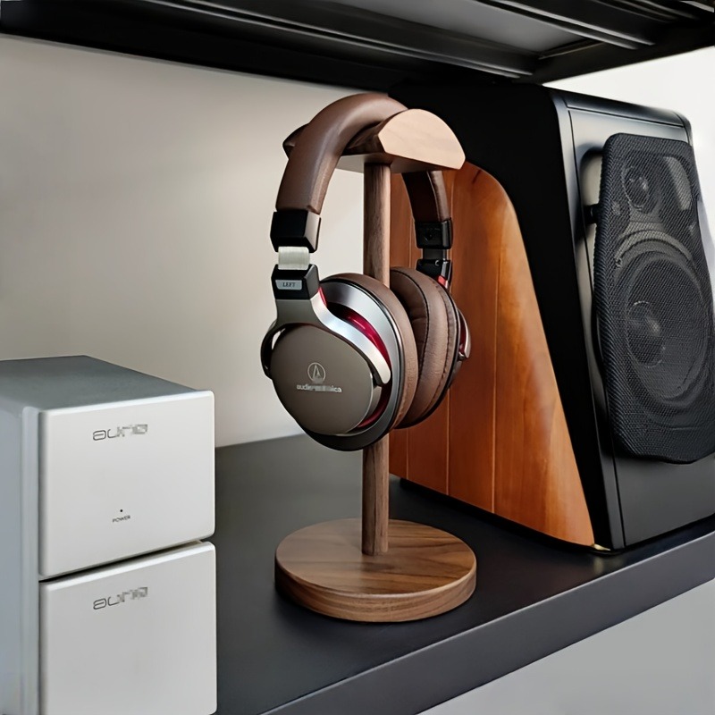 PGY 木製ヘッドホンスタンド 人間工学に基づいたデスクオー - Desk Setup Headphone Stand のレビューと価格